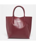 Handtasche aus burgunderfarbenem Lavaleder - 32x32x10 cm