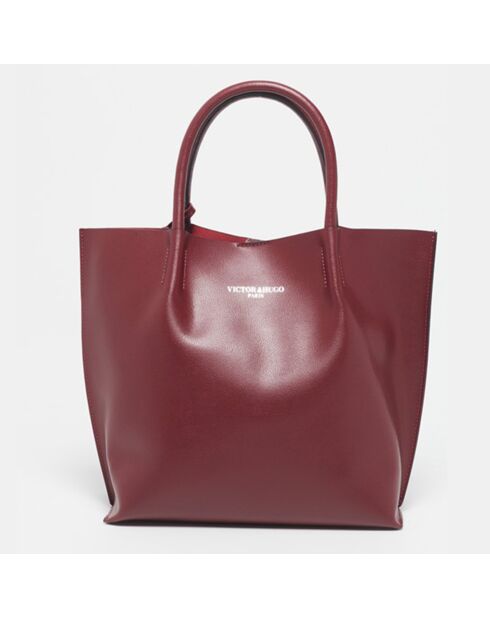 Handtasche aus burgunderfarbenem Lavaleder - 32x32x10 cm