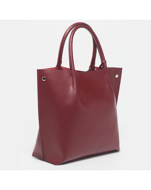 Handtasche aus burgunderfarbenem Lavaleder - 32x32x10 cm
