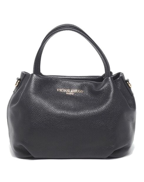 Schwarze Mao-Lederhandtasche - 24x13x19 cm