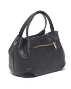 Schwarze Mao-Lederhandtasche - 24x13x19 cm