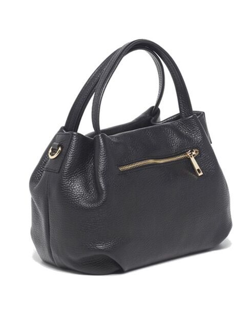 Schwarze Mao-Lederhandtasche - 24x13x19 cm