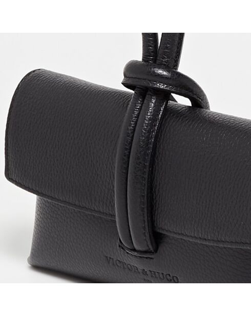 Emy schwarze Lederhandtasche - 22x11x5 cm