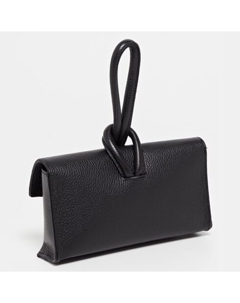 Emy schwarze Lederhandtasche - 22x11x5 cm