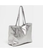 Sac cabas Vog en Cuir argenté - 50x28x12 cm