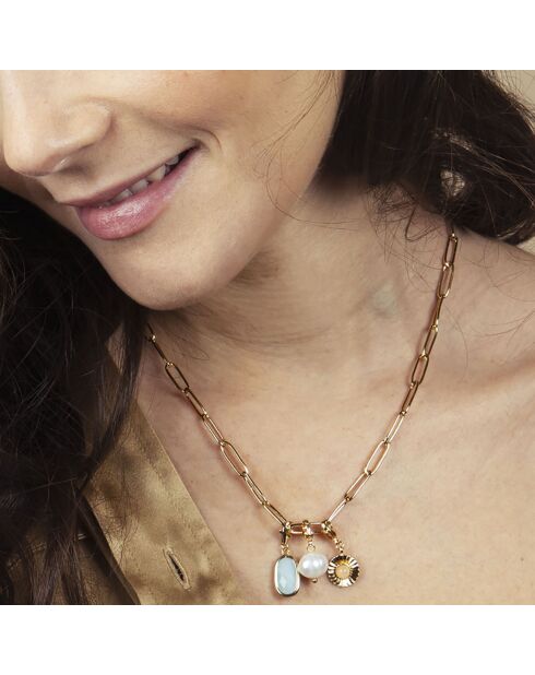 toskanische Halskette aus vergoldetem Messing