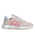 Baskets en Velours de Cuir & Mesh Marathon Tech W gris/rose/bleu