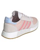 Baskets en Velours de Cuir & Mesh Marathon Tech W gris/rose/bleu