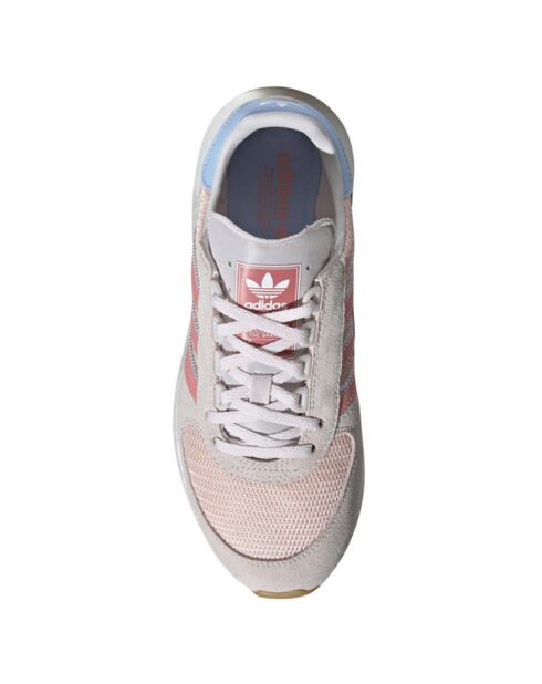 Baskets en Velours de Cuir & Mesh Marathon Tech W gris/rose/bleu