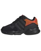 Baskets en Velours de Cuir & Mesh Yung-96 El I noir/orange