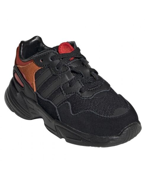 Baskets en Velours de Cuir & Mesh Yung-96 El I noir/orange