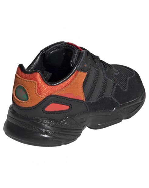 Baskets en Velours de Cuir & Mesh Yung-96 El I noir/orange