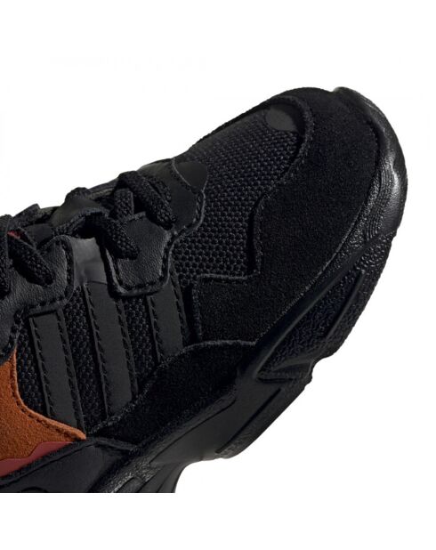 Baskets en Velours de Cuir & Mesh Yung-96 El I noir/orange