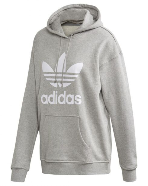 Sweat capuche Trefoil gris