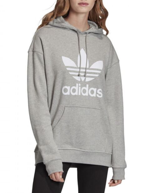 Sweat capuche Trefoil gris