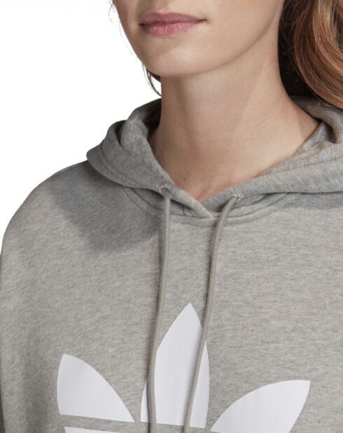 Sweat capuche Trefoil gris