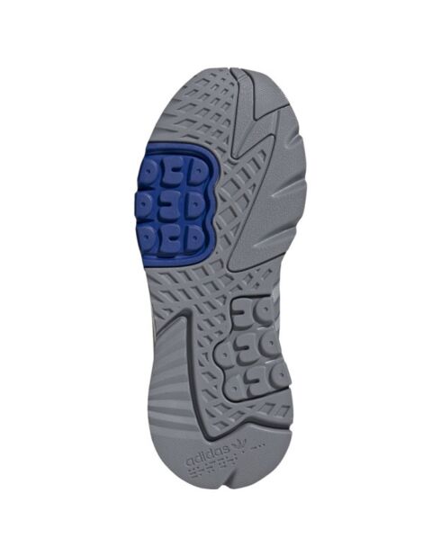 Baskets en Velours de Cuir & Mesh Nite Jogger gris/bleu/blanc