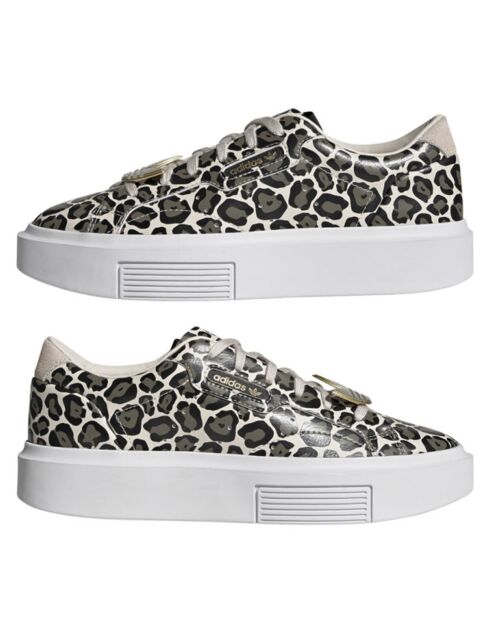 Baskets en Cuir Sleek Super noir/gris/blanc