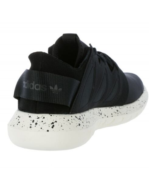 Baskets en Velours de Cuir & Mesh Tubular Viral noir/blanc