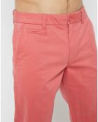 Pantalon chino ajusté Reano Stretch rouge délavé