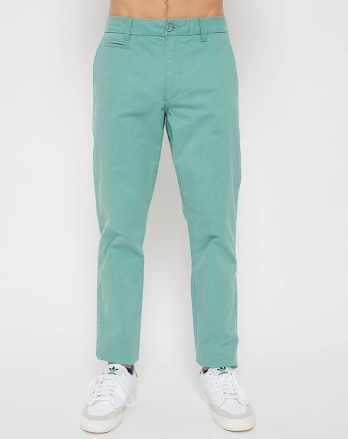 Reano Stretch, wassergrüne, taillierte Chinohose