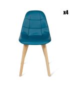 4 Chaises rafaela bleues - 47x55x86 cm
