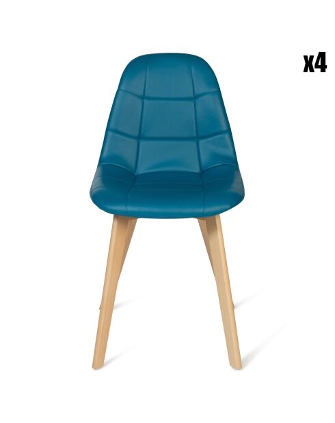 4 Chaises rafaela bleues - 47x55x86 cm