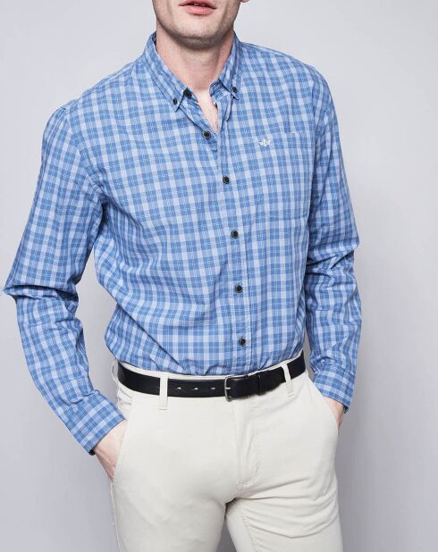 Chemise Slim Fit Pop à carreaux bleu/blanc