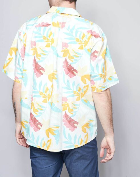 Chemise Resort imprimé tropical blanc/multicolore