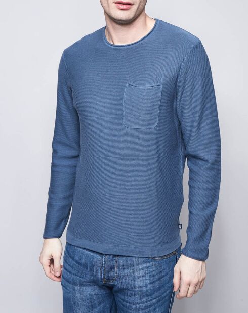 Pull roulotté bleu