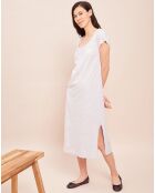 Robe de nuit longue  Smoothie gris chiné/blanc