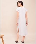 Robe de nuit longue  Smoothie gris chiné/blanc