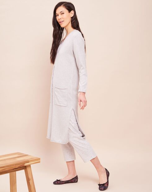 Gilet long Essentiel gris chiné