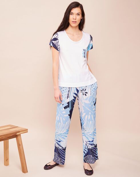 T-Shirt Paradise blanc/bleu