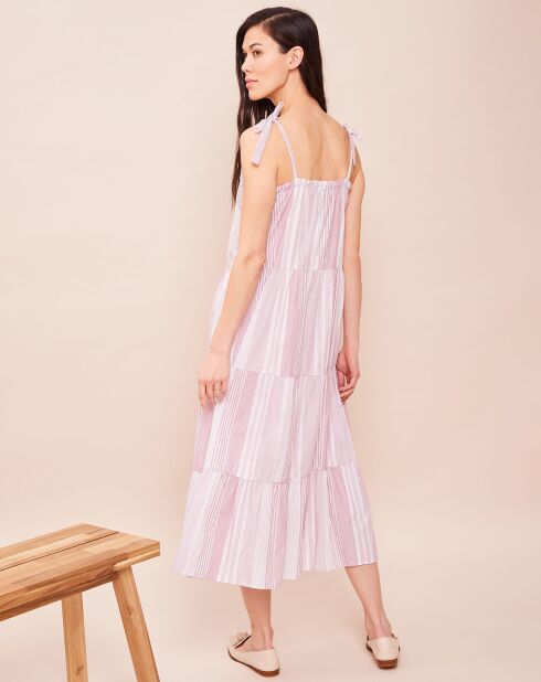 Nuisette longue Bungalow blanc/cassis