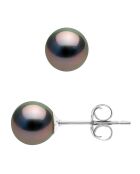 Ohrringe aus Weißgold und runden Tahitiperlen