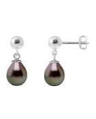 Perlenohrringe aus Weißgold und Tahiti-Birne