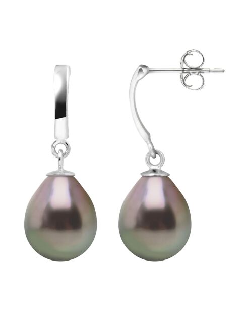 Perlenohrringe aus Weißgold und Tahiti-Birne