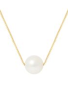 Collier en Or jaune & Perle d'Eau Douce ronde blanc naturel