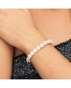 Bracelet Rang en Argent & Perles d'Eau Douce ronde blanc nacre naturel