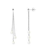 Boucles d'oreilles Pendantes en Argent & Perles d'Eau Douce poire blanc naturel