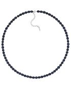 Zilveren ringketting met zoetwaterparels Tahitiaanse zwarte rijstkorrel