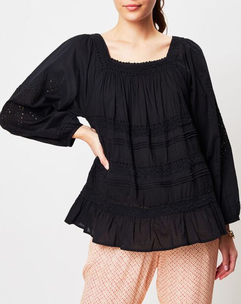 Túnica bordada negra