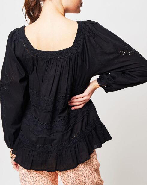 Túnica bordada negra