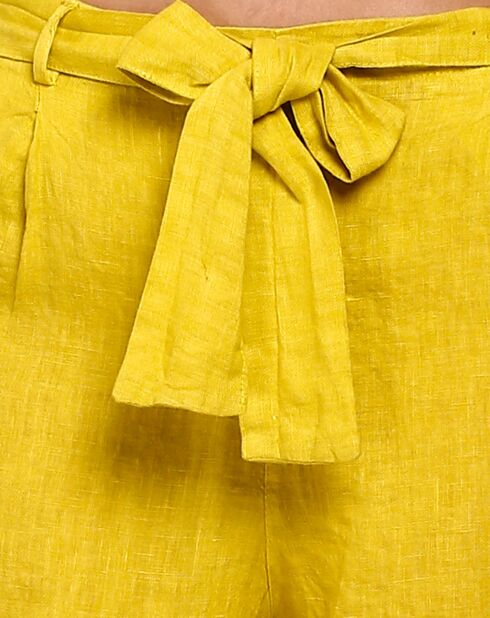 Short 100% Lin Inaya jaune