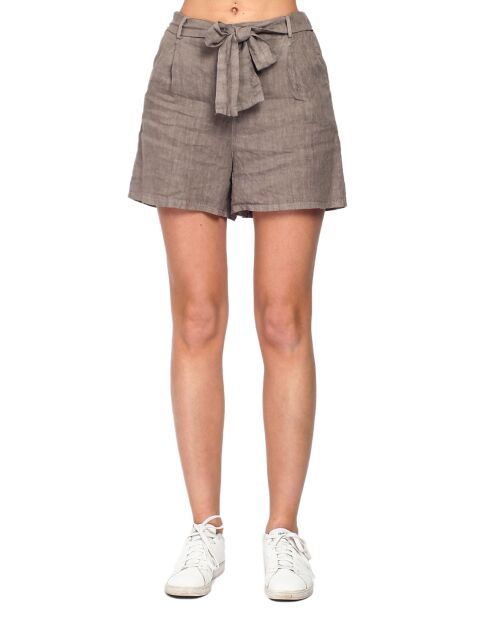 Short 100% Lin Inaya taupe clair