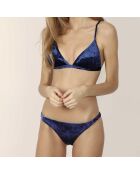 Maillot de bain 2 Pièces triangle en velours bleu