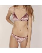 Maillot de bain 2 Pièces triangle en velours rose