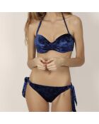 Maillot de bain 2 Pièces bandeau push-up Velvet en velours bleu marine