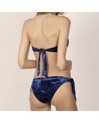 Maillot de bain 2 Pièces bandeau push-up Velvet en velours bleu marine